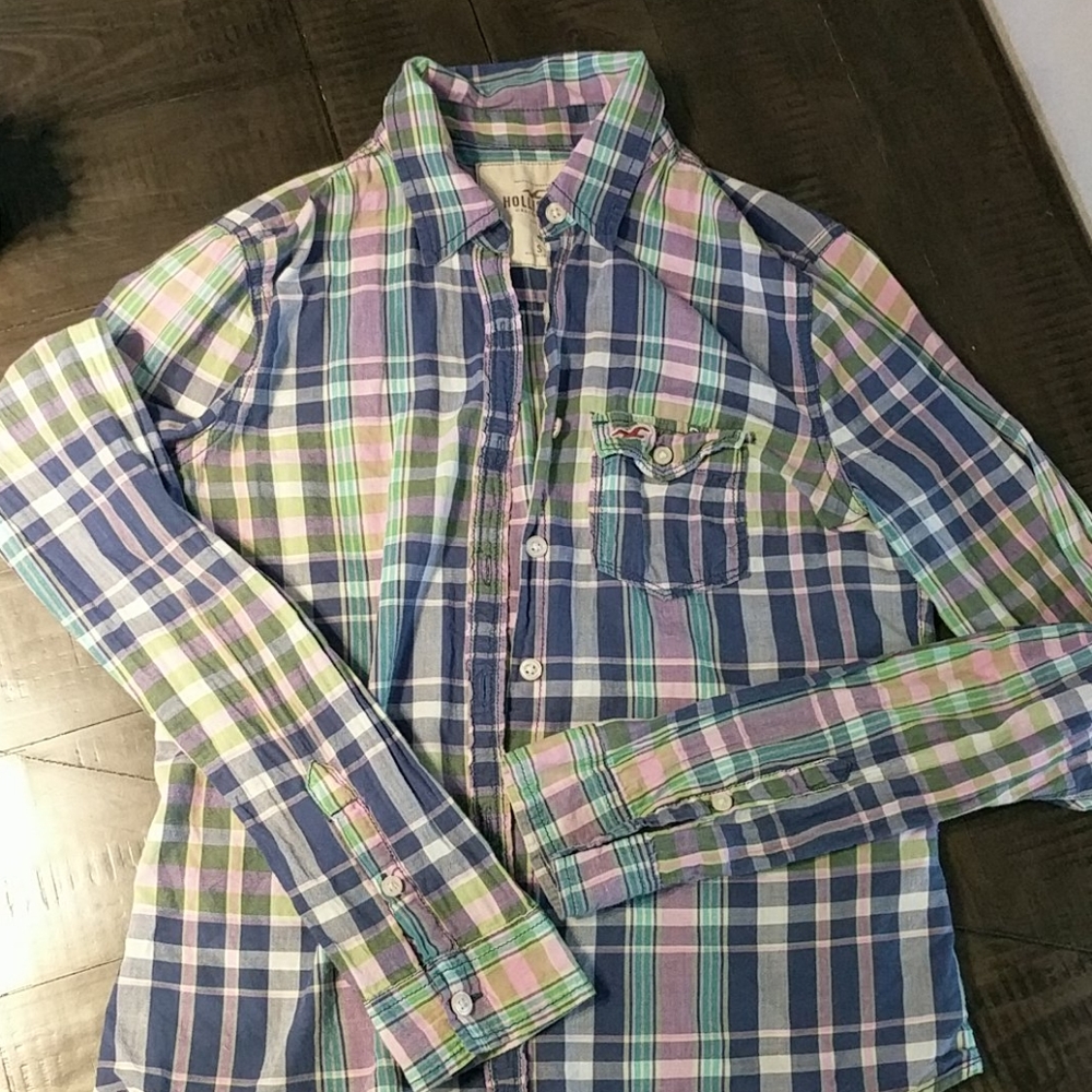 Hollister plaid button-up